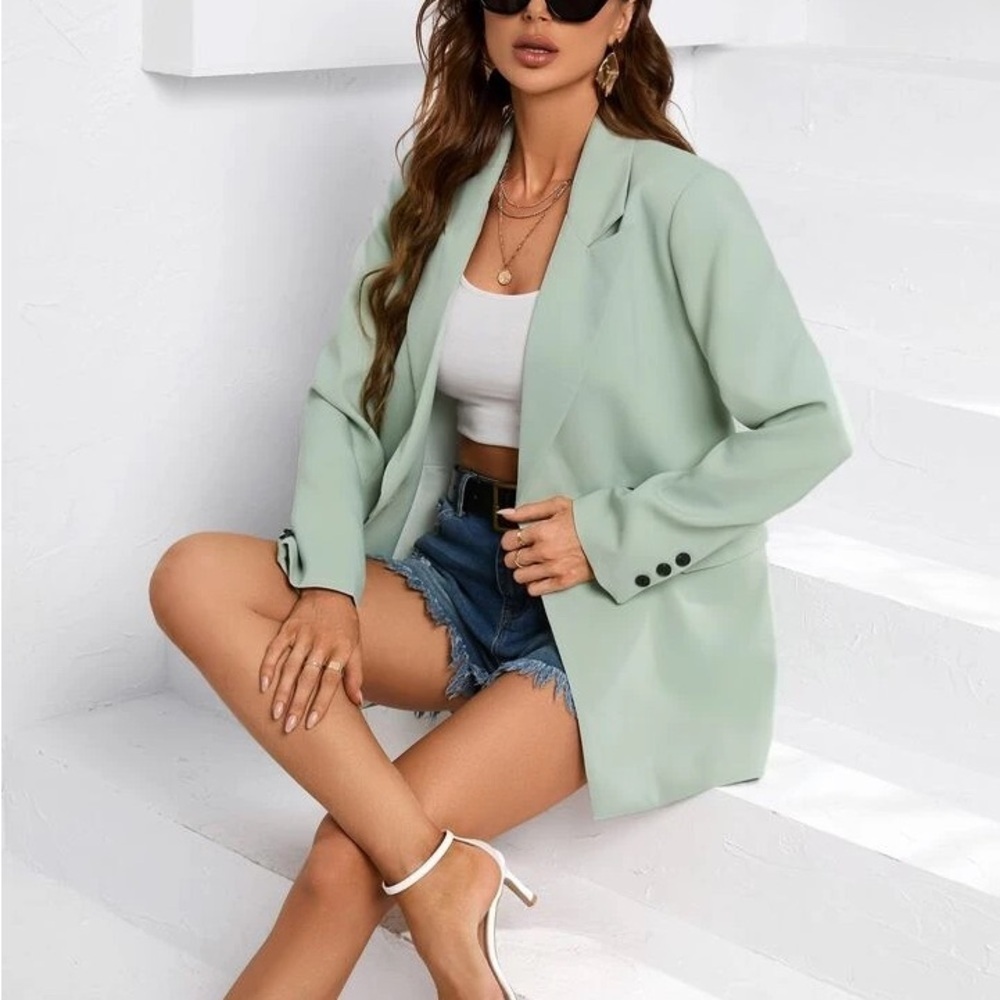 Bacio Mint Green Blazer – Pastel Workwear & Spring Layering Jacket - Picture 3 of 13